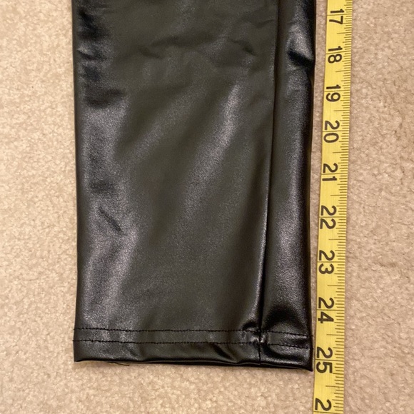 Bloomchic Black Faux Leather Leggings Size 12 Pants Decorative Zippers - Picture 7 of 10
